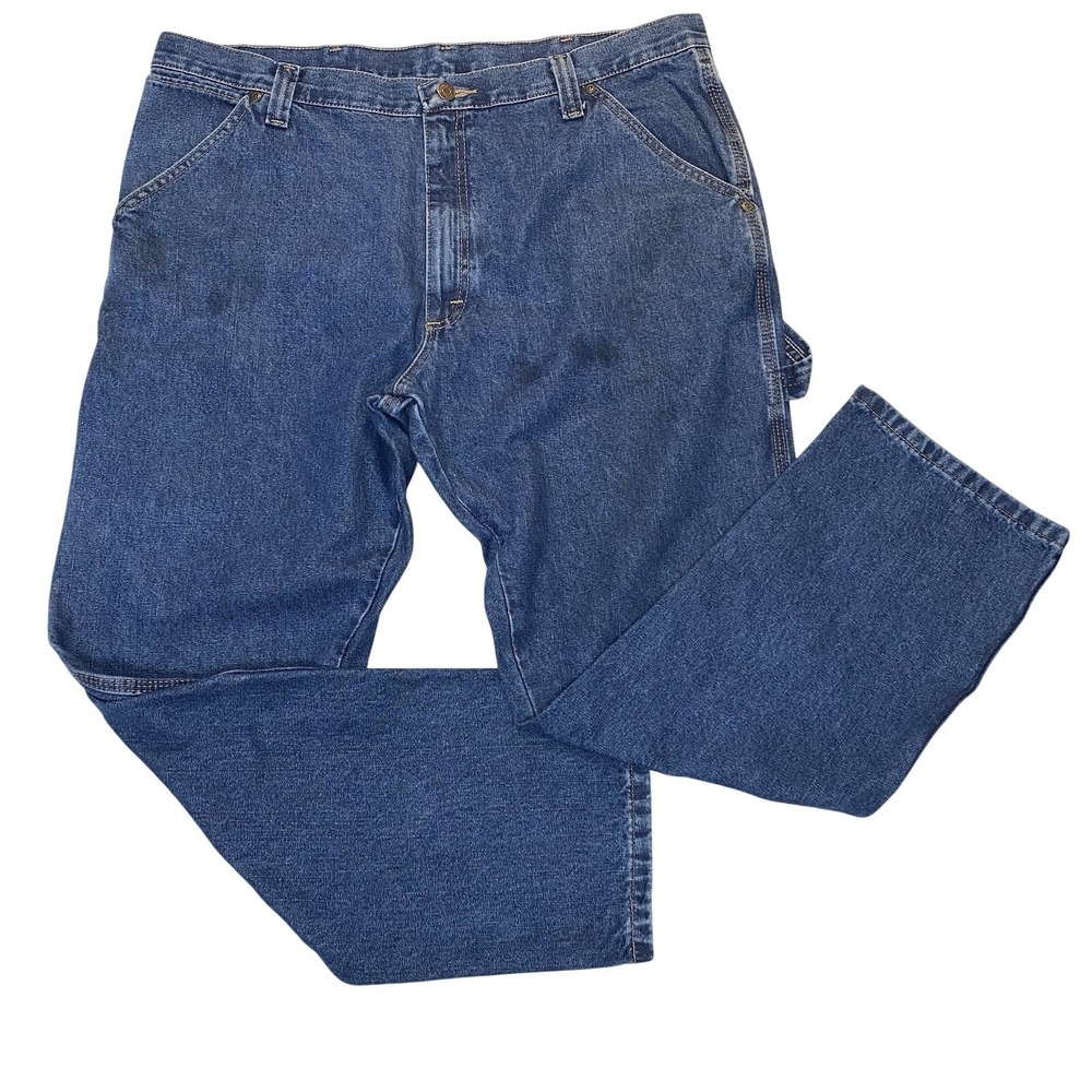 Wrangler Carpenter Jeans Mens‎ 38x30 Blue Denim Workwear Relaxed Fit